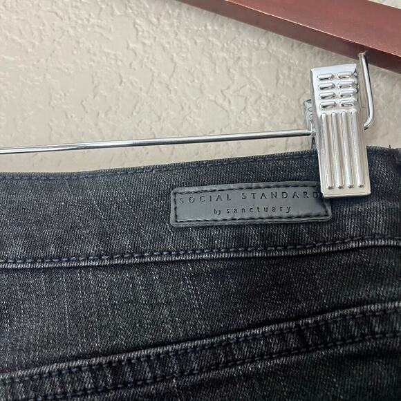 Anthropologie Social Standard by Sanctuary Slim Straight Black Gray Jeans 10 30 - Picture 4 of 8